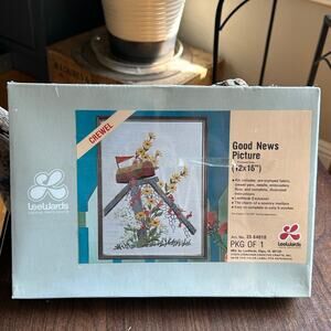 Vintage LeeWards Good News Picture crewel embroidery kit